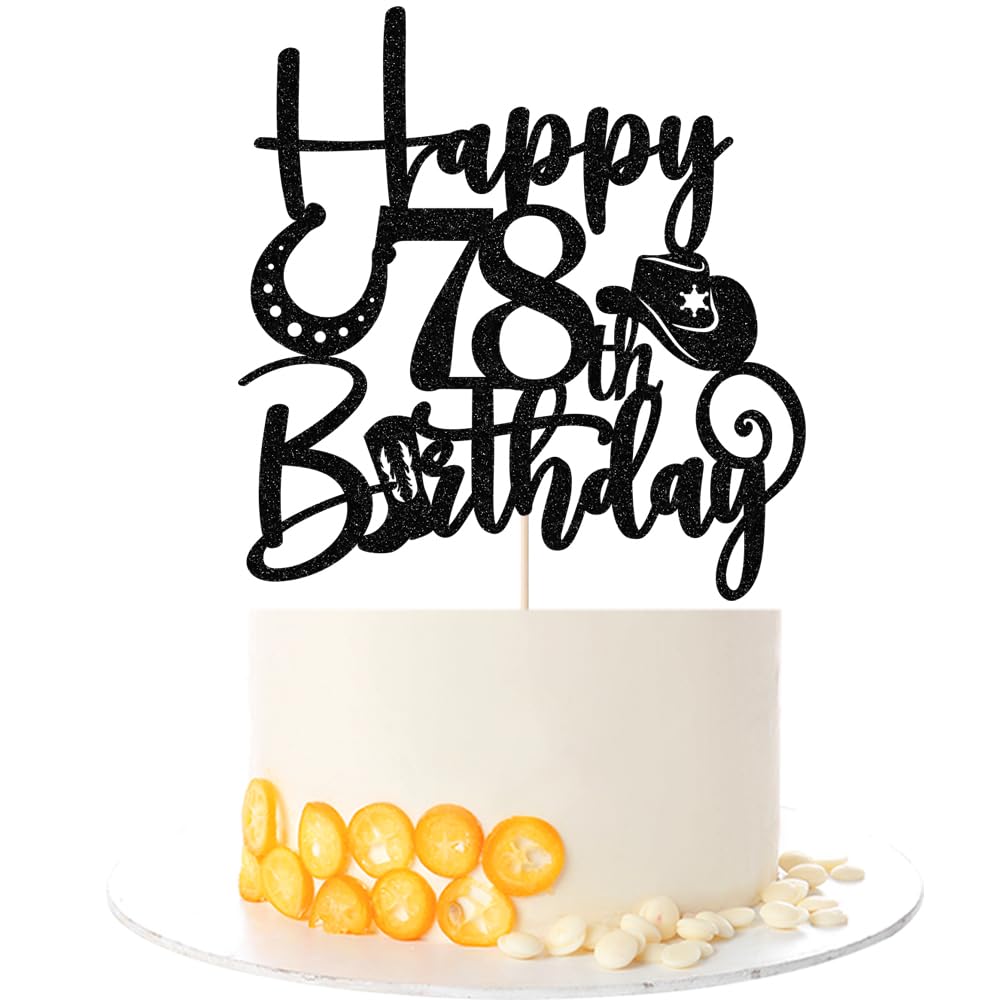Kaoenla Cowboy Cake Topper-cowboy theme Happy 17th Birthday Decor,17th Birthday/Anniversary Party Decorations (78th) — image 1