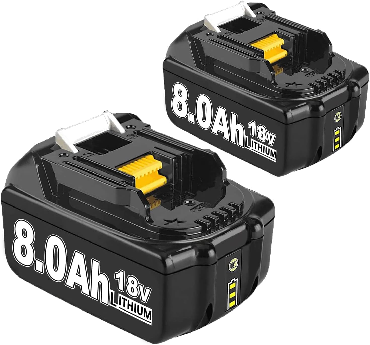 2 X 8.0Ah/8000mAh Lithium Battery for makita 18 batteries BL1860B BL1850B BL1840 BL1840B BL1830B BL1830 BL1820 BL1860B BL1815 BL1835 BL1845 LXT-400 with LED Indicator