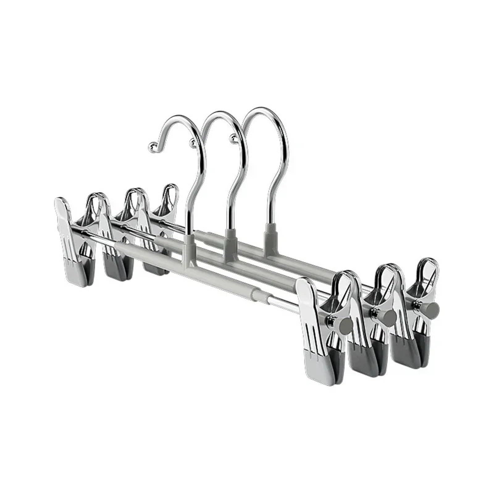 Hangers With Clips 5Pcs Windproof Metal Hanger For Clothes Home Pants Coat Non-slip Drying Hangers With Adjustable Clips(Pink-5pcs)