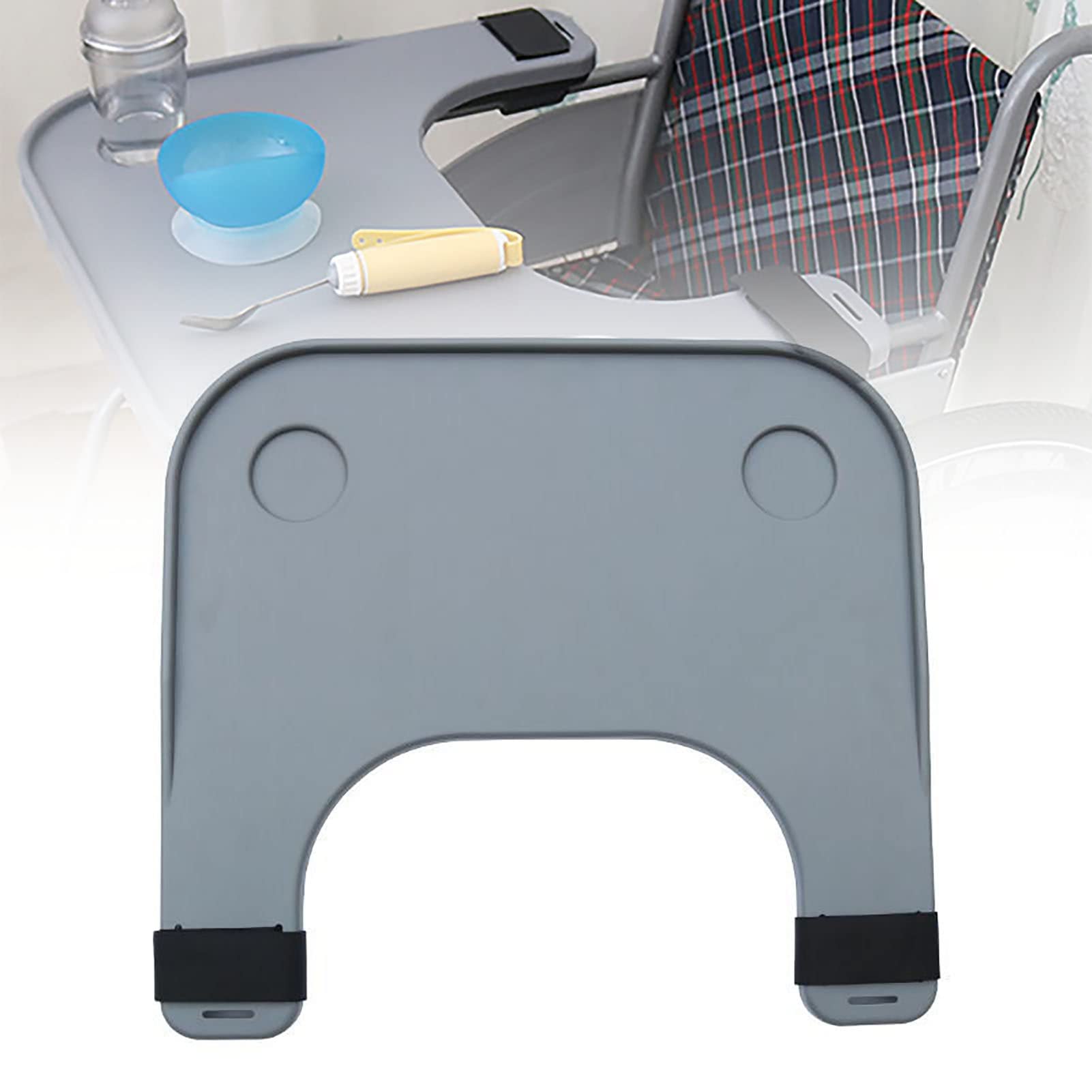Bandeja para Silla de Ruedas, Bandeja Universal de ABS para Regazo, Mesa de Comedor portátil, Adecuada para Anchos de Asiento de 15,7 a 19,6 Pulgadas, Silla de baño, Sill
