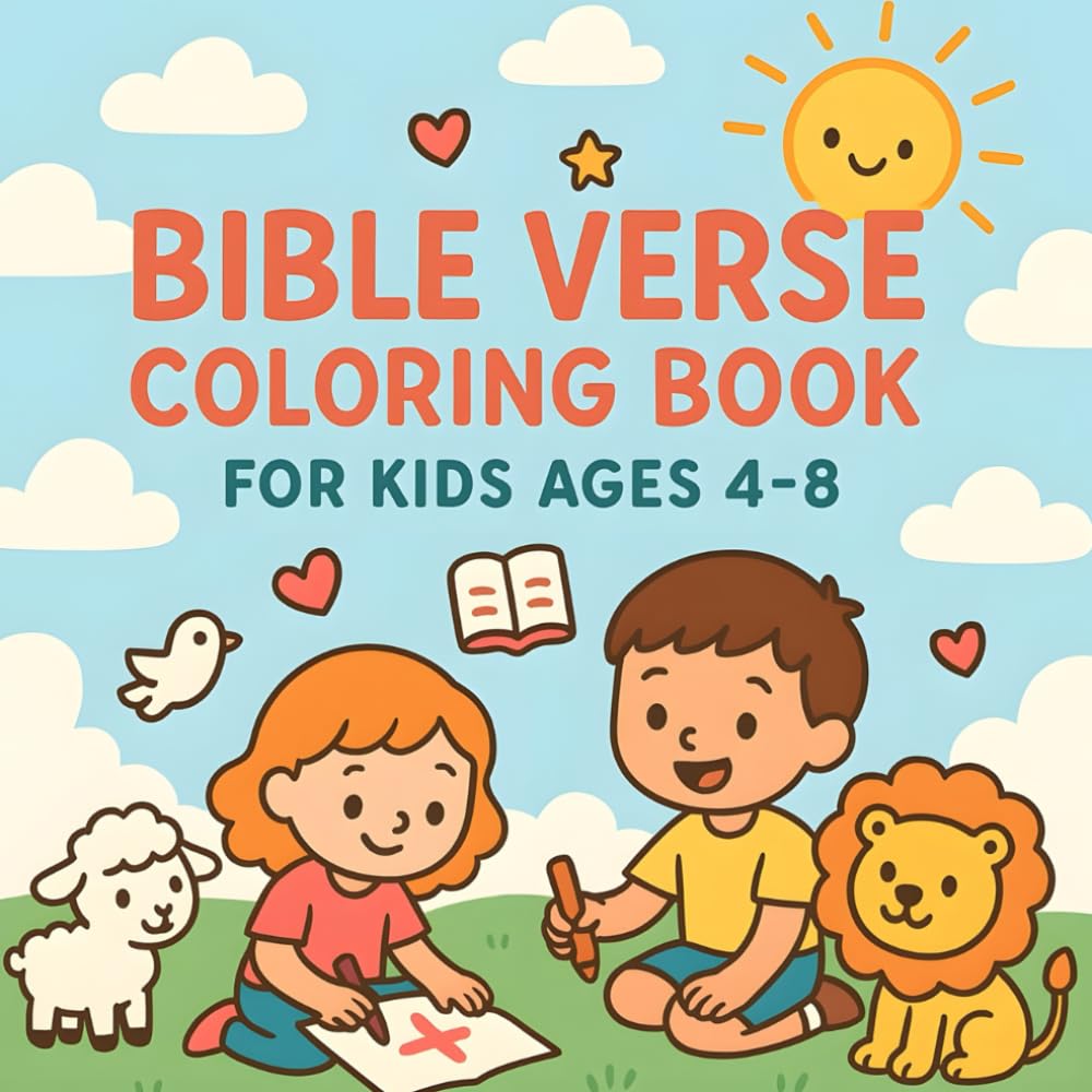 Bible Verse Coloring Book for Kids Ages 4–8: Easy Christian Coloring Pages with Inspiring Scriptures