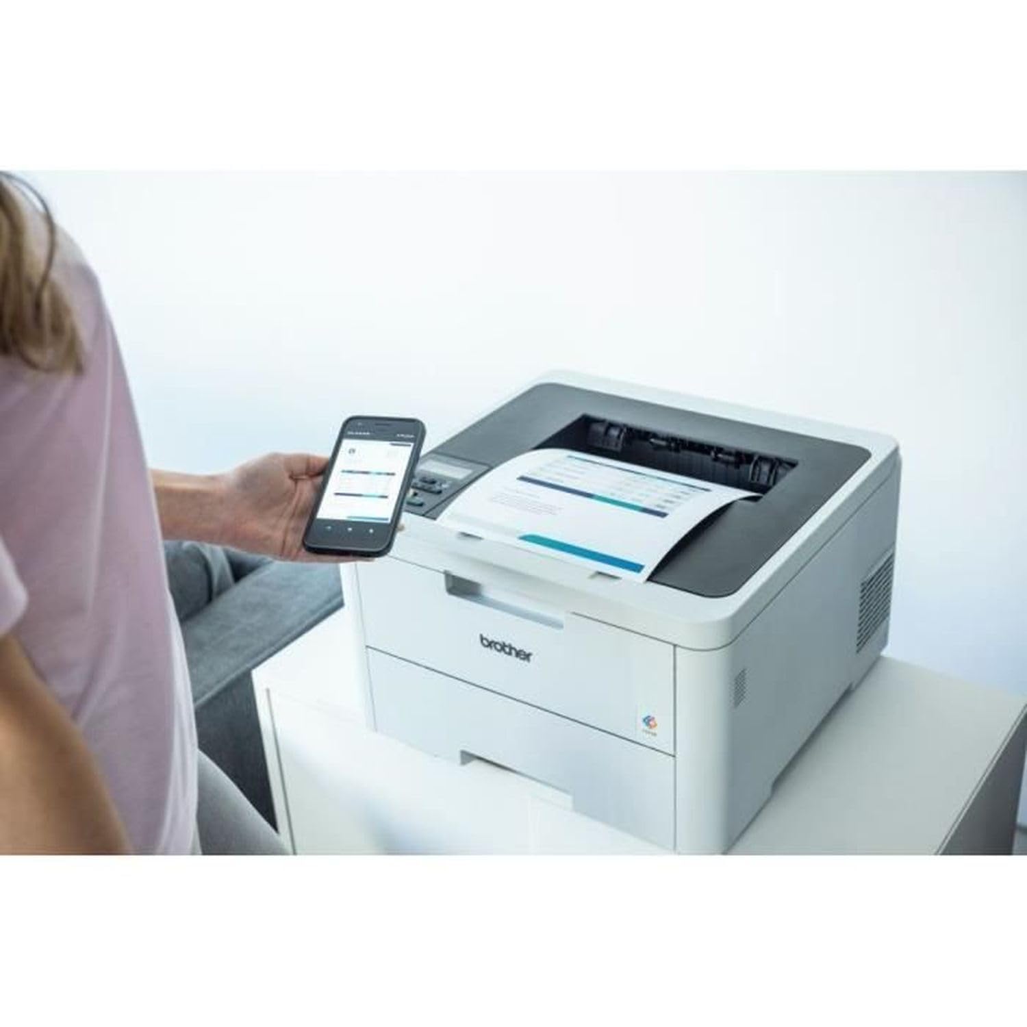 Brother HL-L3220CWE Eco Pro Kompakter Farb-LED-Drucker mit WLAN | bis zu 18 Seiten/Min. Druckgeschwindigkeit, 5GHz WLAN und USB, 250 Blatt Papierkassette