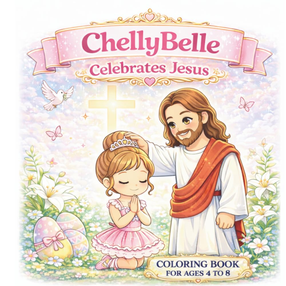 ChellyBelle Celebrates Jesus: Christian Easter Coloring Book for Ages 4 – 8