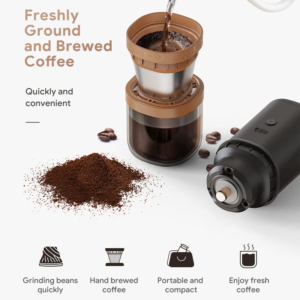 i Cafilas Elektryczny młynek do kawy przenośny Trave must Own & Dripper Nour All in One Akumulator High Speed młynek do ziaren kawy