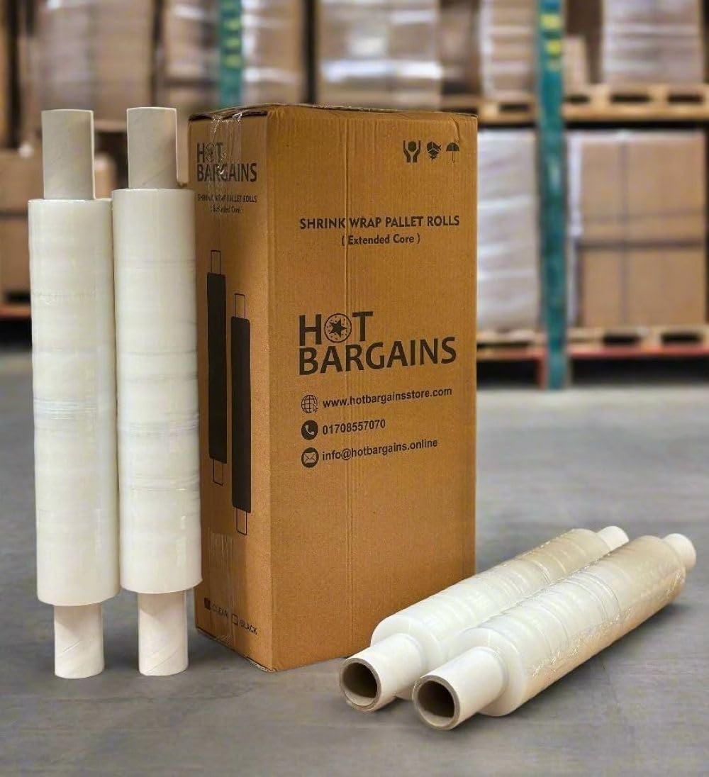 B&Q -  Clear Pallet Wrap 2 Pack 400mm X 300M 35 Micron Extended Core Stretch Film