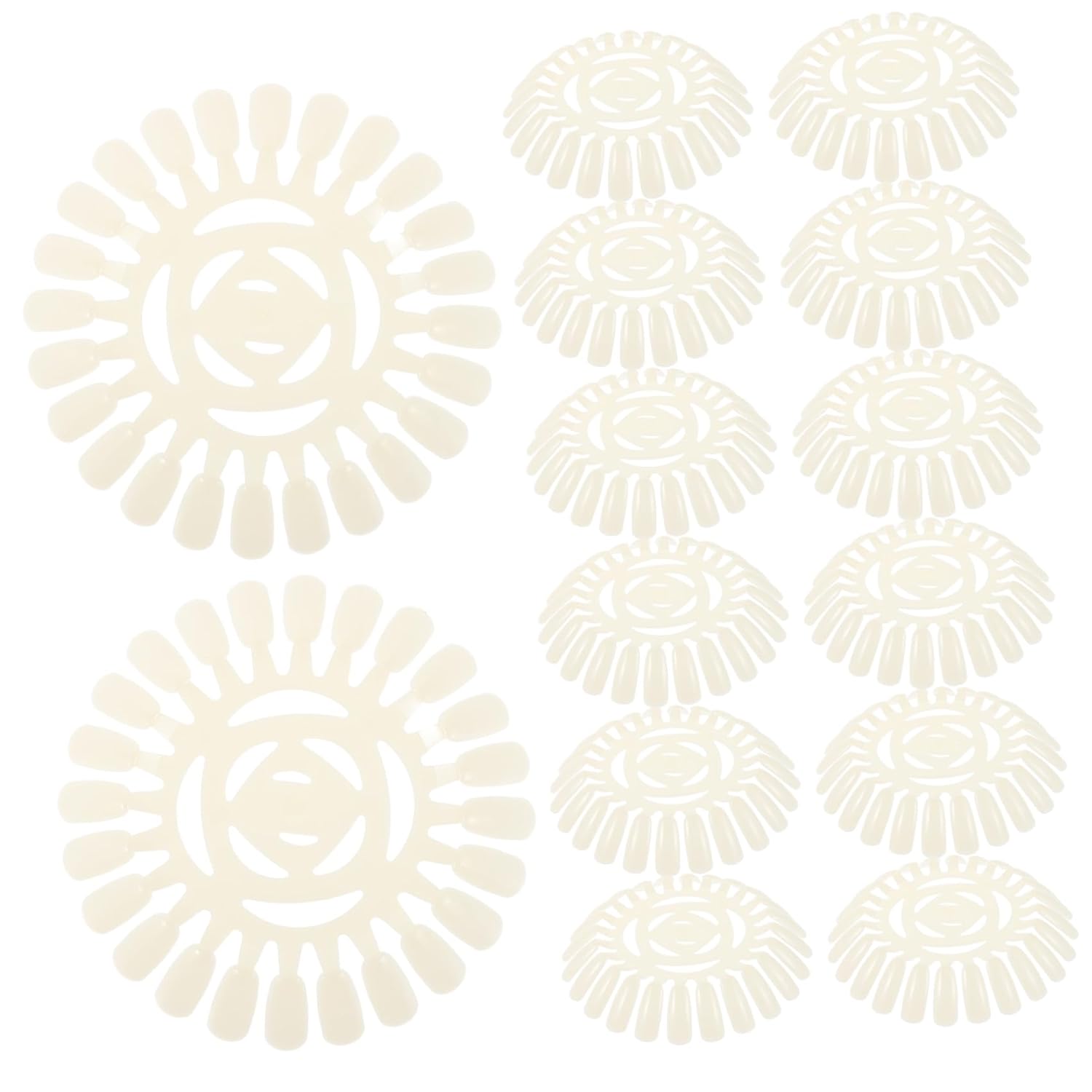 20pcs Flower-shaped Manicure Plate with 24 False Nail Tips Non-stick Nail Mixing Palette Wheel