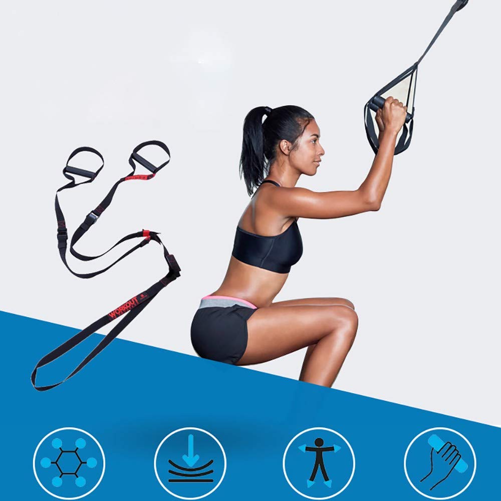 Suspension Training Kit Allenamento Sospensione Cinghie di Sospensione per Fitness Body Training Incluso Ancoraggio per Porta Supporto Cinghia di Fissaggio
