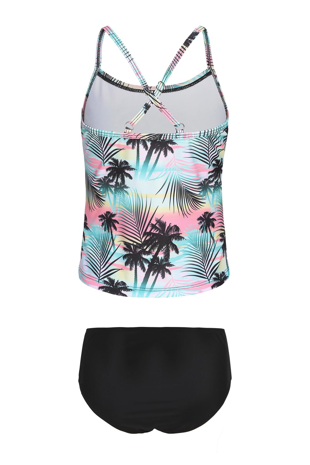 Aisyee Maillot de bain 2 pièces pour fille - Motif floral - Pour fille de 3 à 16 ans