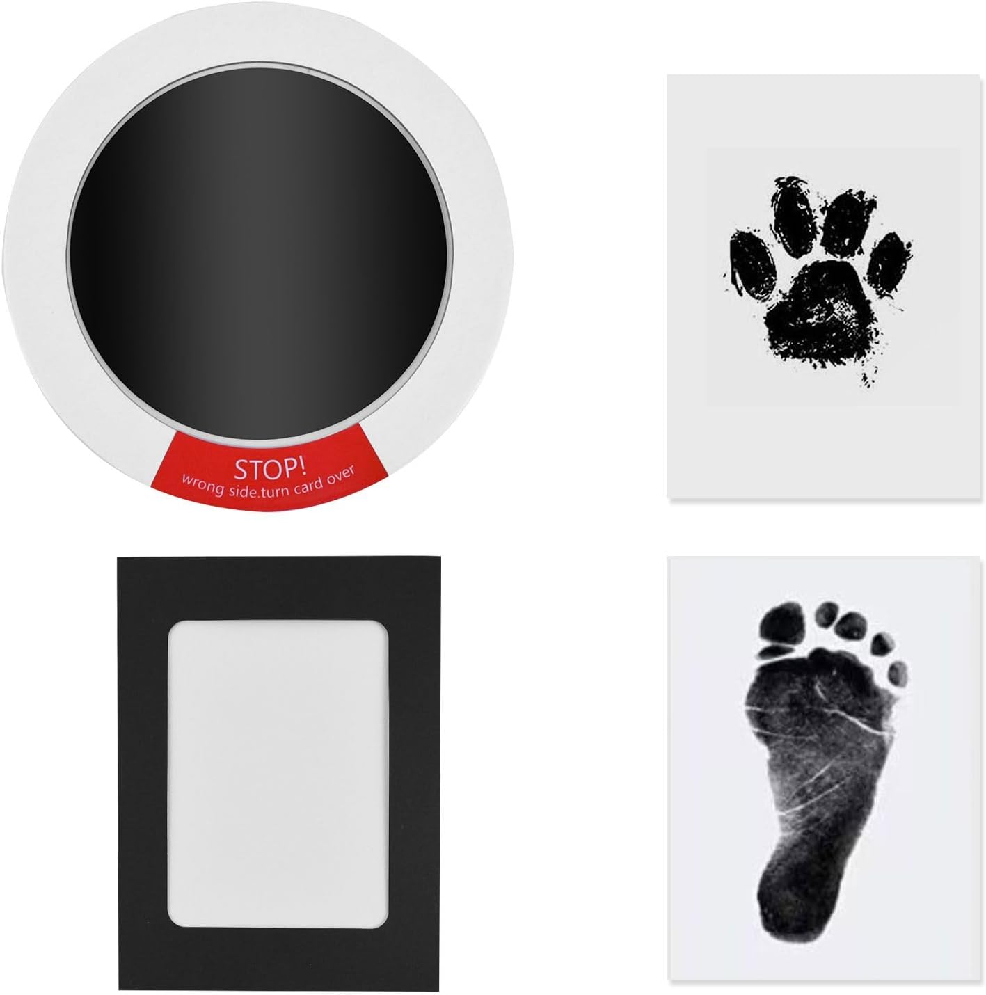 Baby Handprint and Footprint Kit Pet Paw Print Kit Inkless with Frame Baby Handprint Ink Pad with Clean Touch 2 Imprint Cards Inkless Print Non-Toxic for Dogs Baby Feet and Hands Family Keepsake