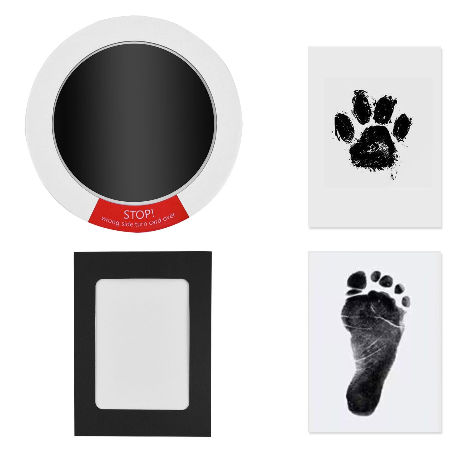 Baby Handprint and Footprint Kit Pet Paw Print Kit Inkless with Frame Baby Handprint Ink Pad with Clean Touch 2 Imprint Cards Inkless Print Non-Toxic for Dogs Baby Feet and Hands Family Keepsake