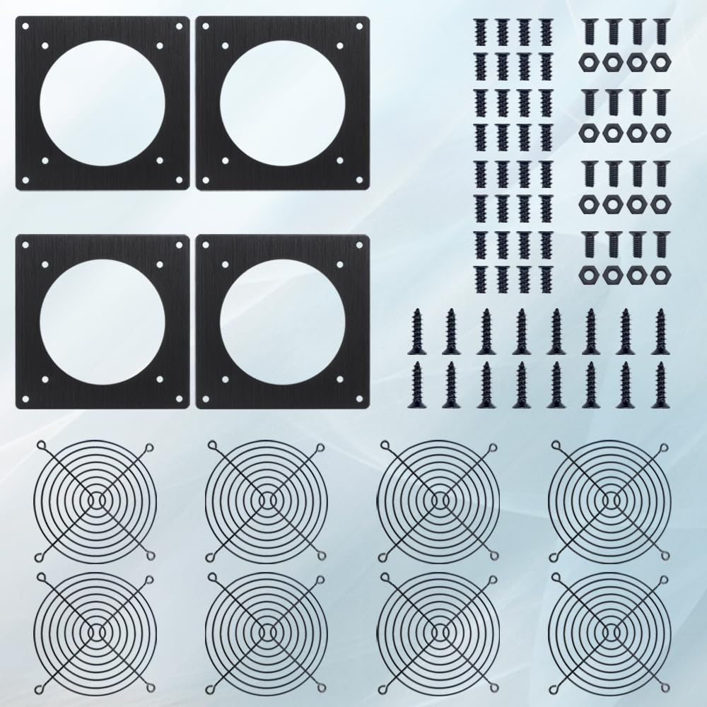 Lüftungsgitter für Computergehäuse, 120 mm, AV-Rack-Kühlsystem, Lüfter-Montagehalterungs-Set, staubdichtes Netz-Panel, Serverschrank-Luftstromoptimierung (4)