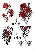 Tatouages Temporaires Ephemeres Femme Roses 3D (x7 Tattoos)