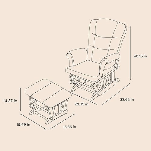 Miniatura 8 de Storkcraft Tuscany Mecedora Deslizante y Otomana Personalizada con Almohada Lumbar Gratis (EspressoRemolino Gris Pizarra) - Silla Mecedora de