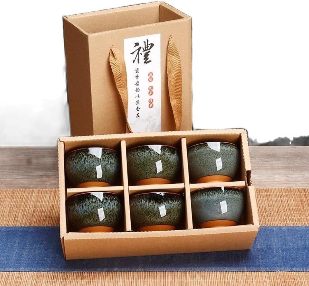 Amazon | IWEJ 有田焼 湯呑みセット 6 個入り 日本製陶器 70ml 来客用