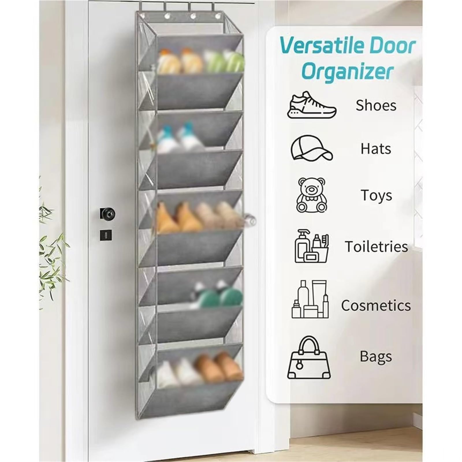 Organizador de Zapatos sobre la Puerta, Zapatero Colgante, for Ahorrar Espacio
