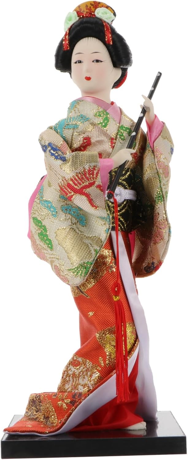 Unique Japanese Geisha Kimono Doll Silk Art Japanese Folk Craft Home Decor for Living Space