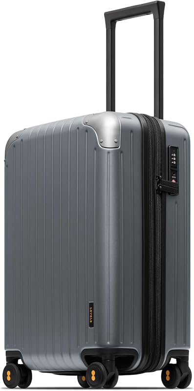Carry on Luggage Airline Approved, Hardshell Suitcases with Spinner Wheels, PC Expandable Luggage, 20 Inch, Gray