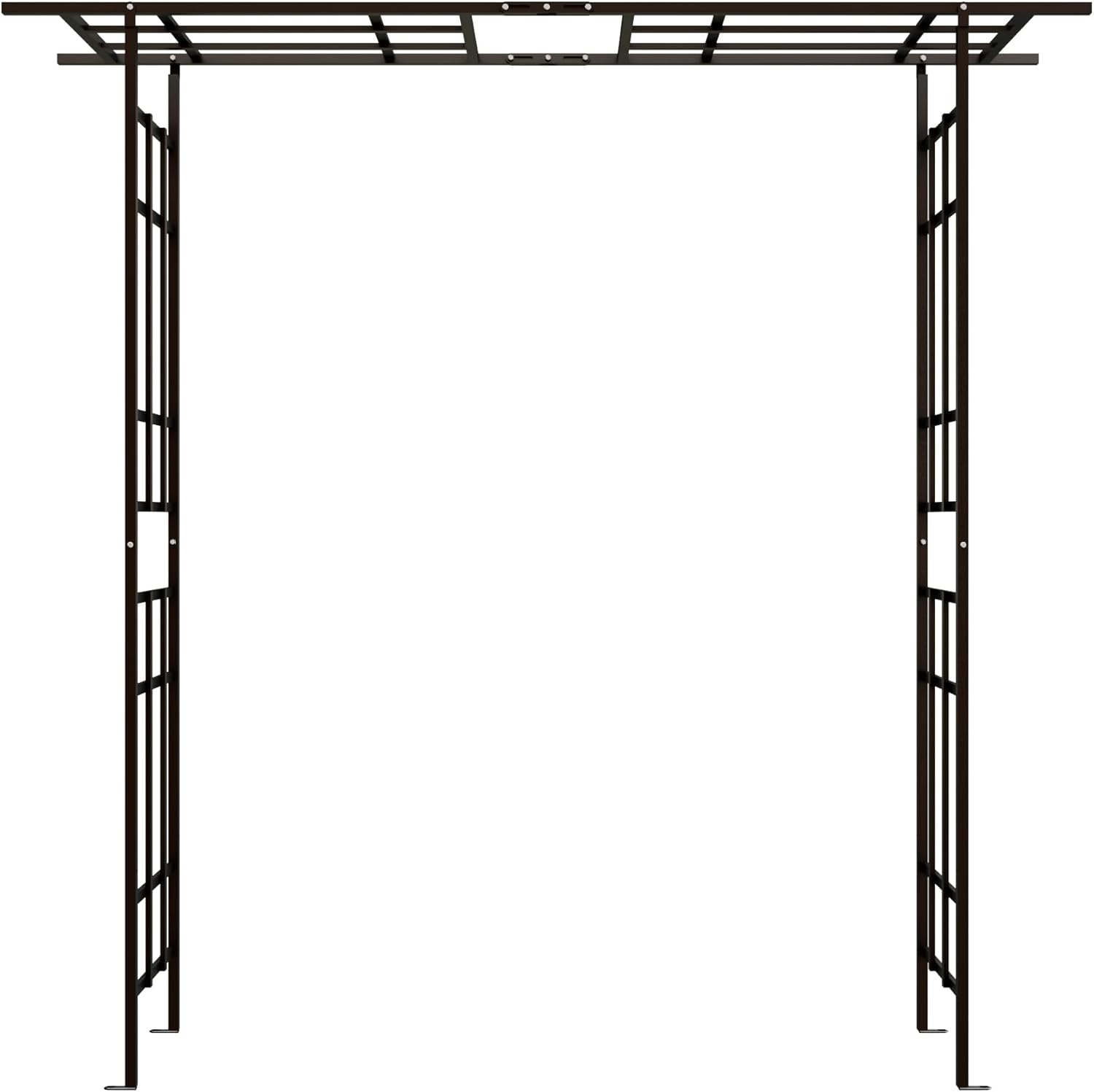 Metal Garden Arbor with Bench, 97" H Garden Arch Trellis for Climbing Plants Outdoor Backyard Lawn, Wedding Arches for Ceremony Decoration (Black L78.15'' x W16.93'' x H77.56'')