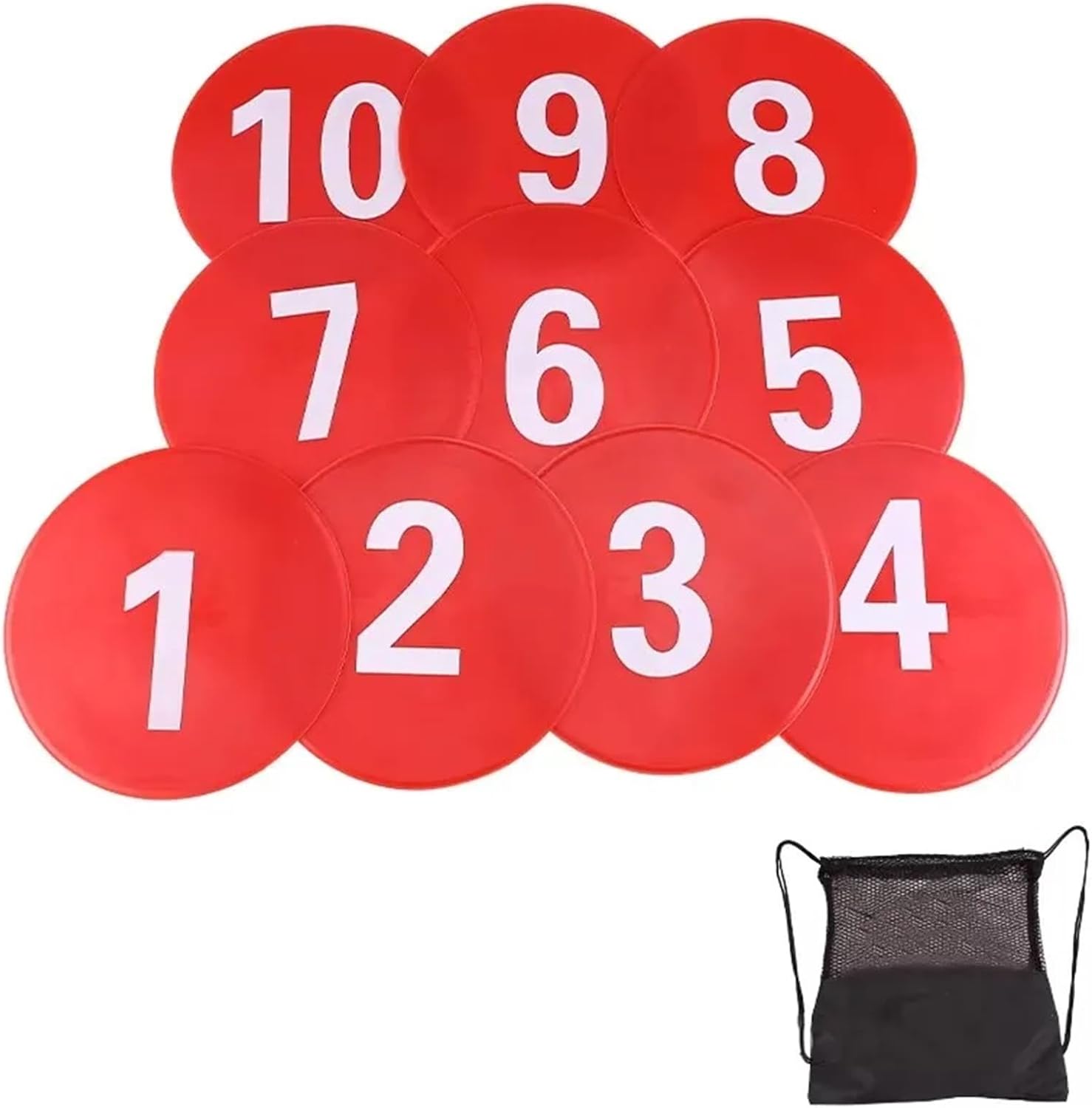 Spot Markers 10pcs 9inch Numbered Floor Spot Markers Set Non Slip Agility Flat Disc Cones for Soccer Basketball Football Baseball 1-10 for Training Exercise Drills Gym Football