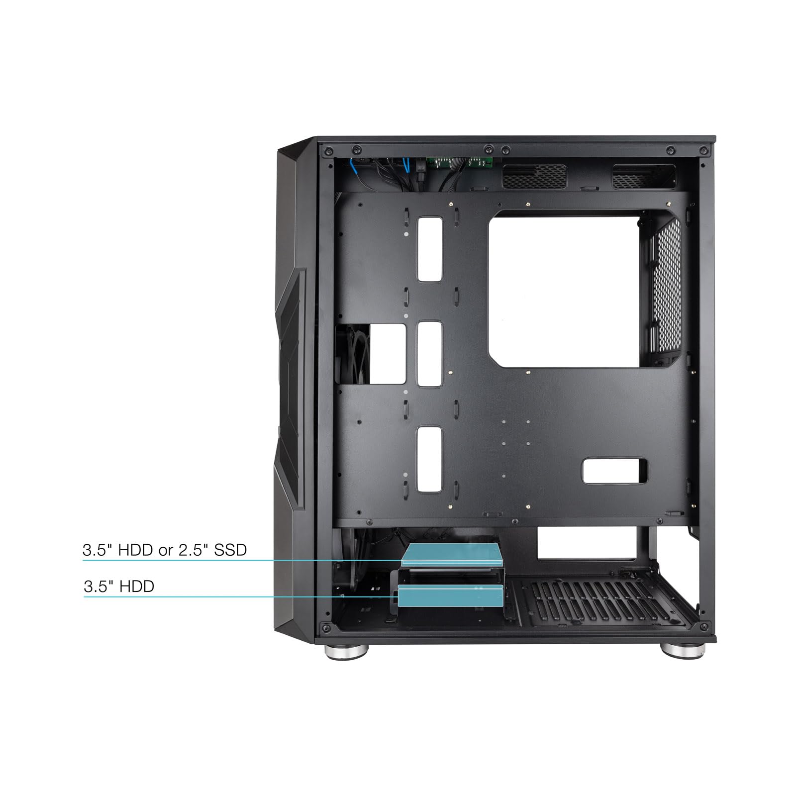 TOOQ TQGCC103-B - “NIGHTCITY” Caja Semitorre Gaming EATX/ATX/Micro-ATX/Mini-ITX, Cristal Templado, Panel Frontal con LED ARGB, Color Negro