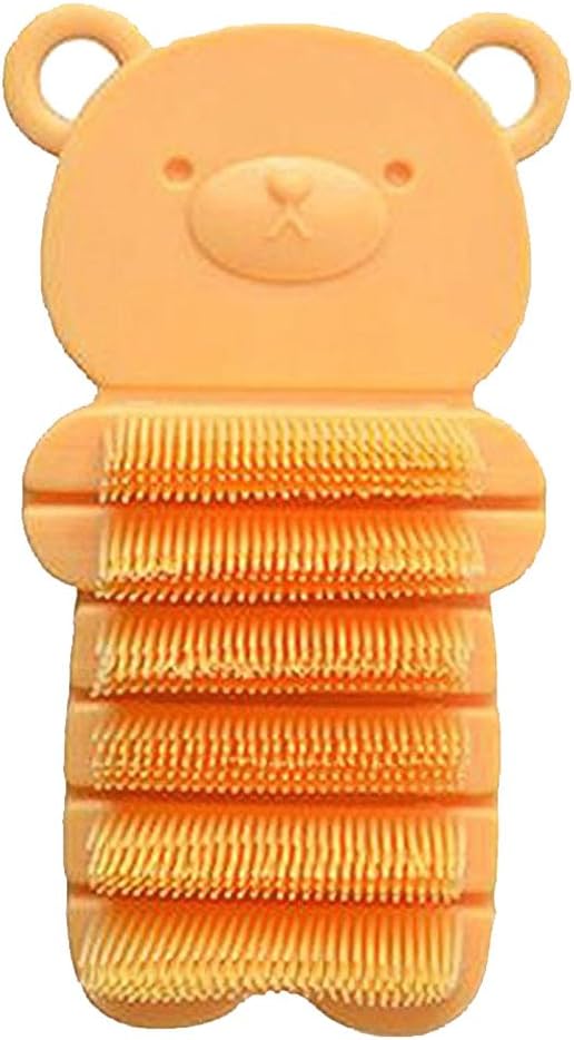 Nail Scrubber Brush Kids, Finger Nails Scrub Scrubbing Cleaning Washing Brushes with Soft Bristle for Baby and Children, Animal Style and 2 Colors Choice (Yellow)