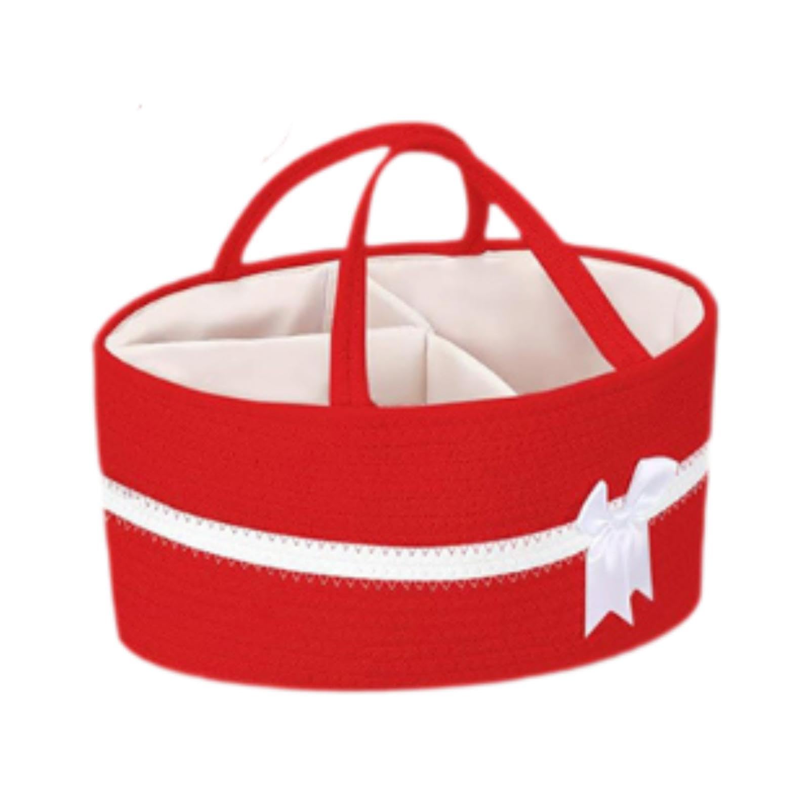 HEAVENGLOW Diaper Tote Bag Holder Stylish for Baby Stuff Clothes Changing Table Dresser Red White|Diaper Bags-image-46