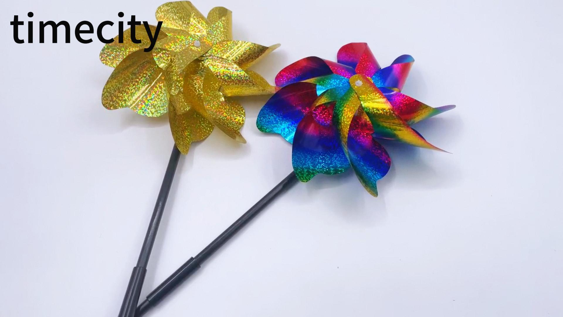 3 Moulins à Vent Arc-en-ciel De 15 Pouces GGpone - Déco De Jardin, Effaroucheur D'oiseaux, Pour Pelouse Et Fêtes