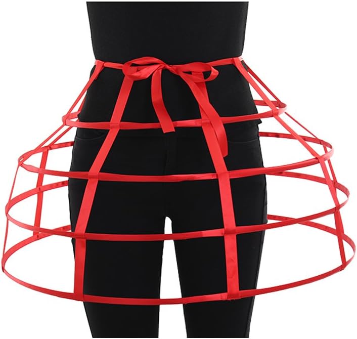 DUNHAO COS Women's Cage Pannier Hoop Skirt Victorian Bustle Petticoat for Stage Performance