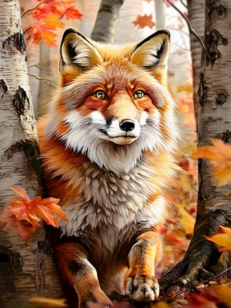 Brennora Embroidery Cross-Stitch Kits for Adults Beginners Pre Printed Cross Stitch Kit 11CT Needlework Arts and Crafts for Home Decor Fox 16x20 inch