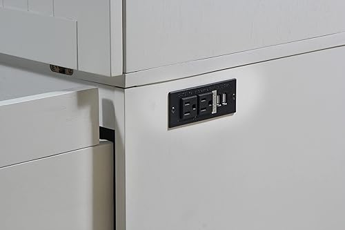 Miniatura 3 de Murphybedz Tuscany Murphy - Cómoda con estación de carga de 6 pulgadas, tamaño Queen (blanco)