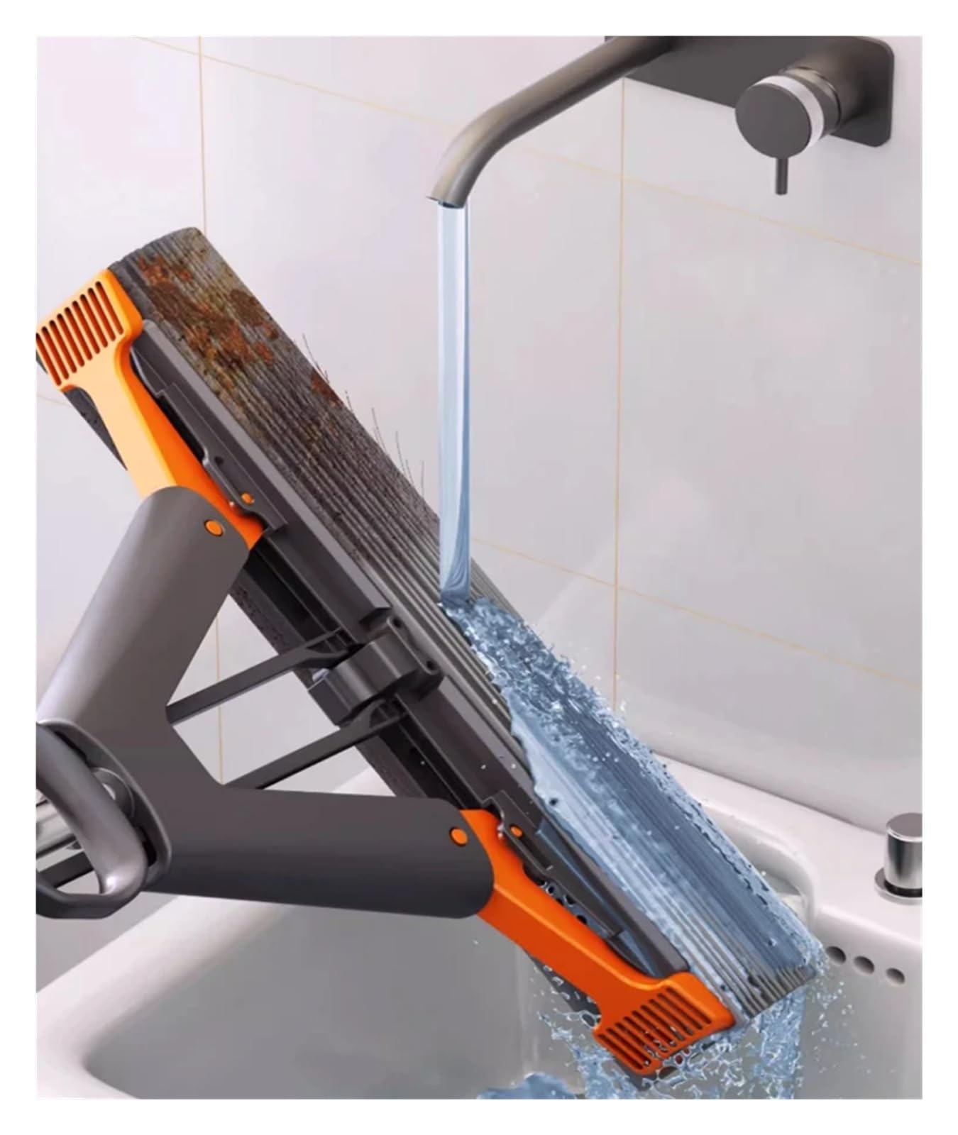 Reemplazo de Cabezal algodón exprimible Lavable a Mano Plegable con trapeador colodión(1 mop -2 sponges)