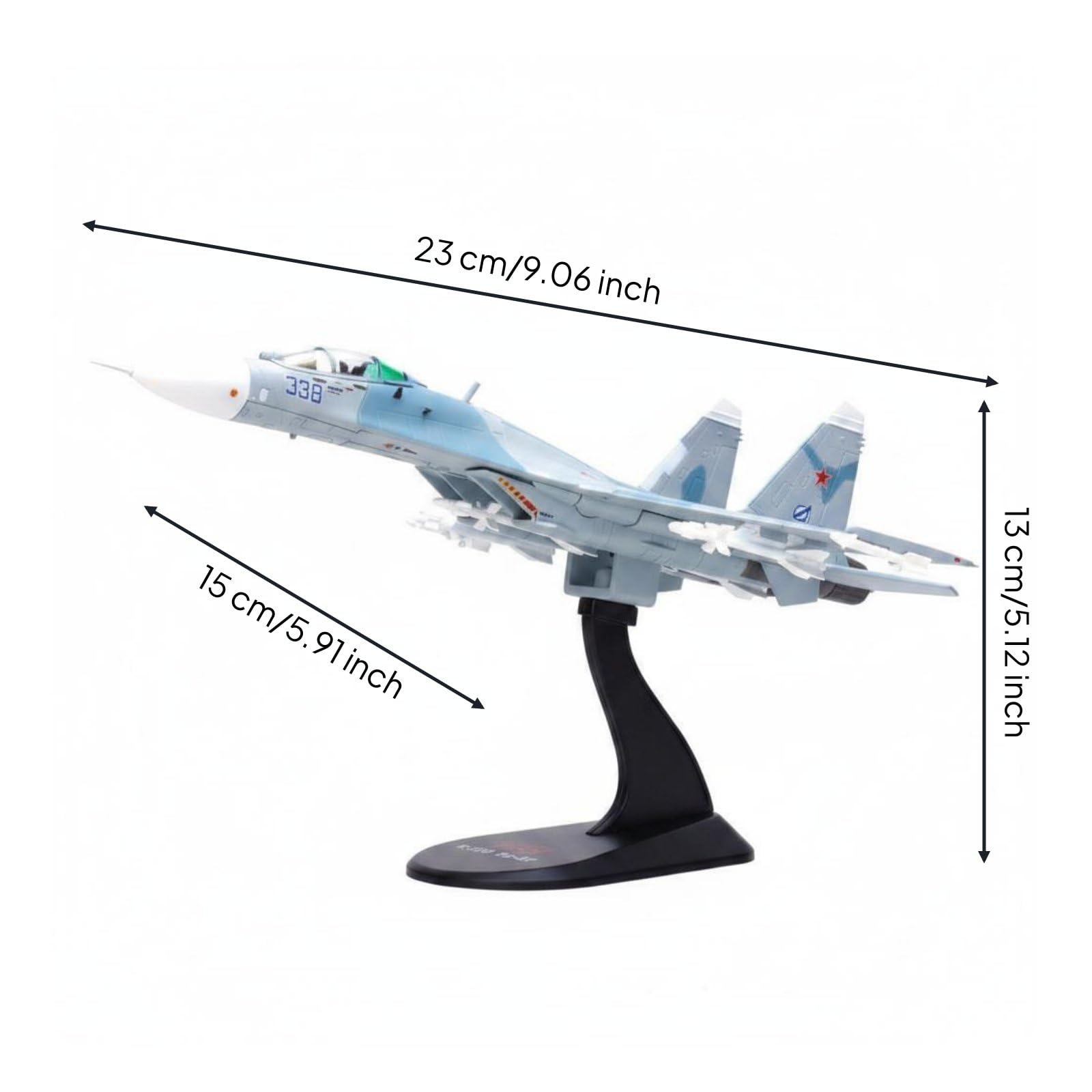 F Fityle Réplica de de Aleación Mig-27 Modelo a Escala Avión en Miniatura Maqueta de Avión Militar Avión de Exhibición Pieza Destacada para Series Temáticas