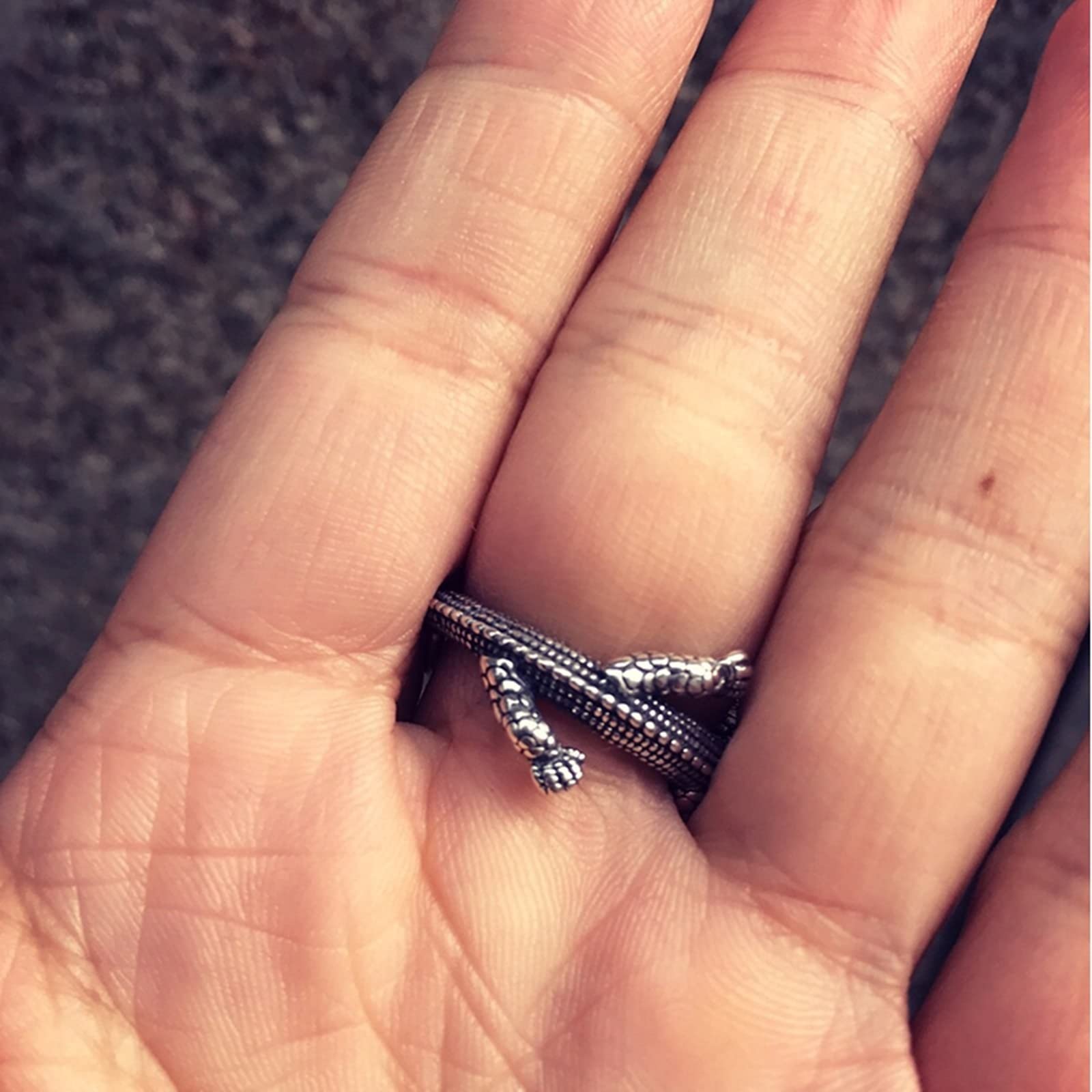 Anillos de acero inoxidable ajustables, anillo de compromiso de plata para él, dragón chino con ojos rojos, tamaño O 1/2-T 1/2, O 1/2-T 1/2, Sin piedras preciosas