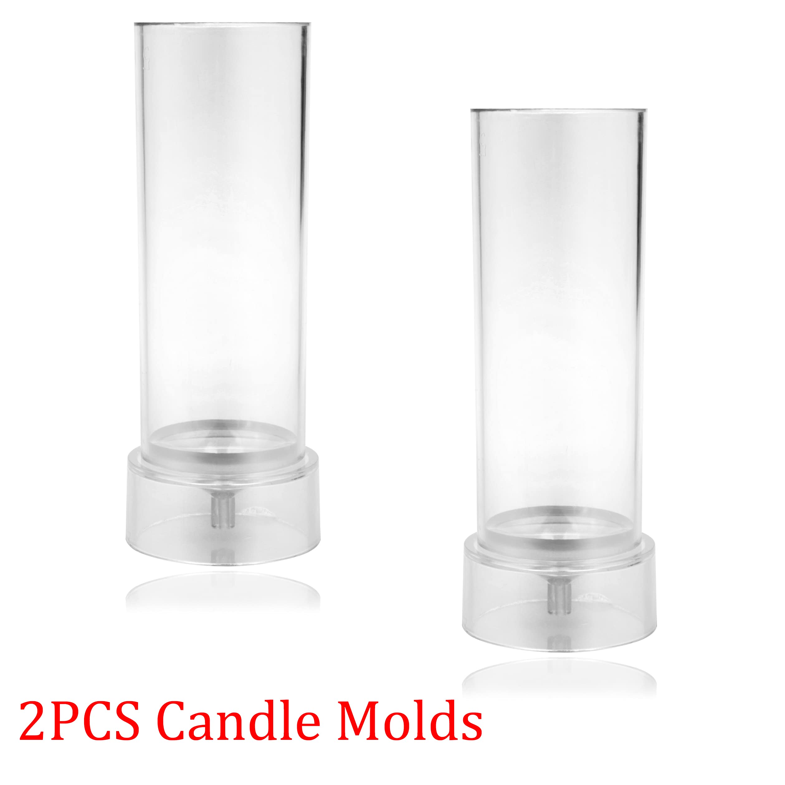 MILIVIXAY 2PCS Pillar Candle Mold -Height: 6.0inch,Diameter:2.0inch-30ft Long Wicks, 2pcs Wick Holders, a Mold Sealer and a Lead Wire Included as a Gift.