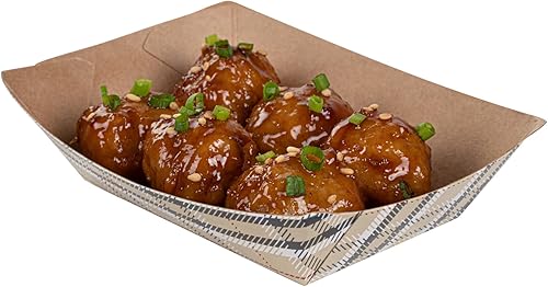 Vista 87 de Restaurantware Papel de periódico Bio Boat - 3" x 2" x 1" - Caja de 50 unidades Newsprint