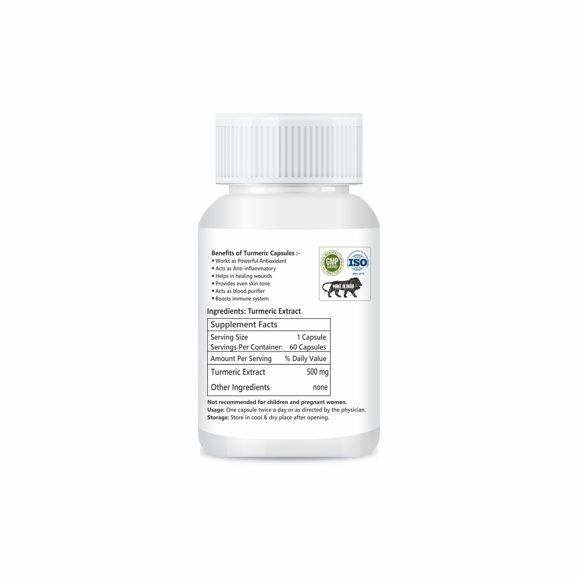 Zindagi Turmeric Extract Capsules With Curcumin - Maintain Healthy Joints - Powerful Antioxidant - 60 Capsules (Pack of 2) - Image 3 thumbnail