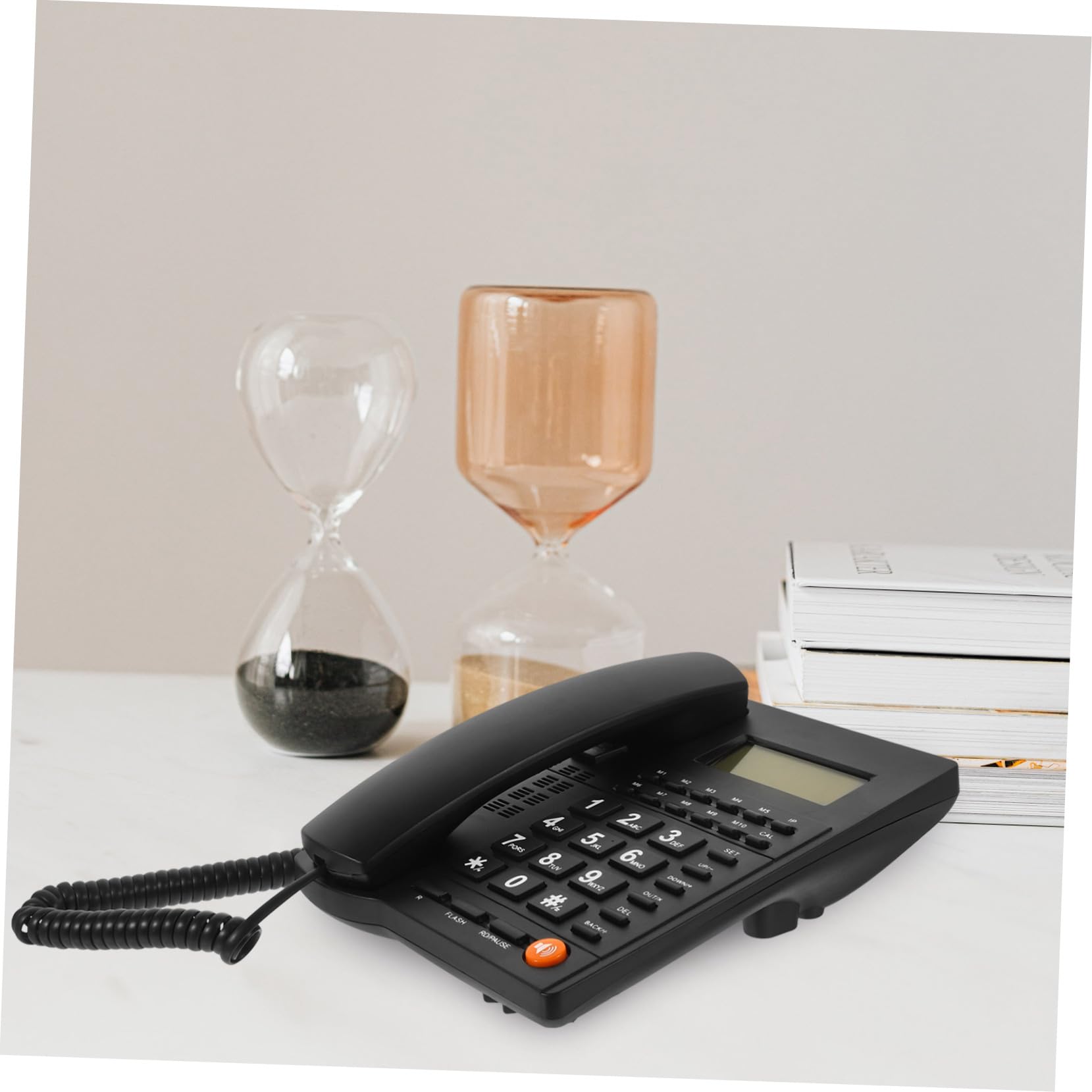 Telefono Fisso Tasti Grandi per Anziani Display Chiamante | Casa e Ufficio, Colore Nero, Struttura in Abs Componenti Elettronici e Rame