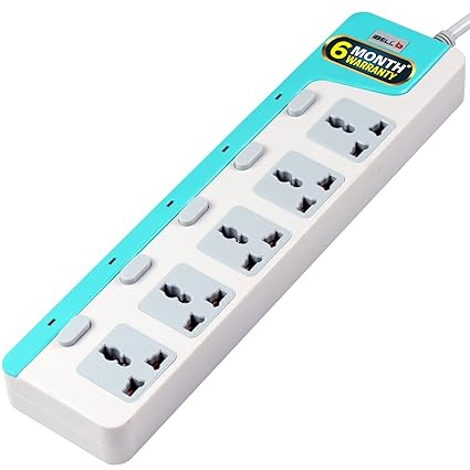 iBELL SG505X5 5 Way Extension Cord/Board, Multi Socket Spike Guard, 2500W, 10A with 5 Meter Cord Length, Individual Switch, LED Indicator