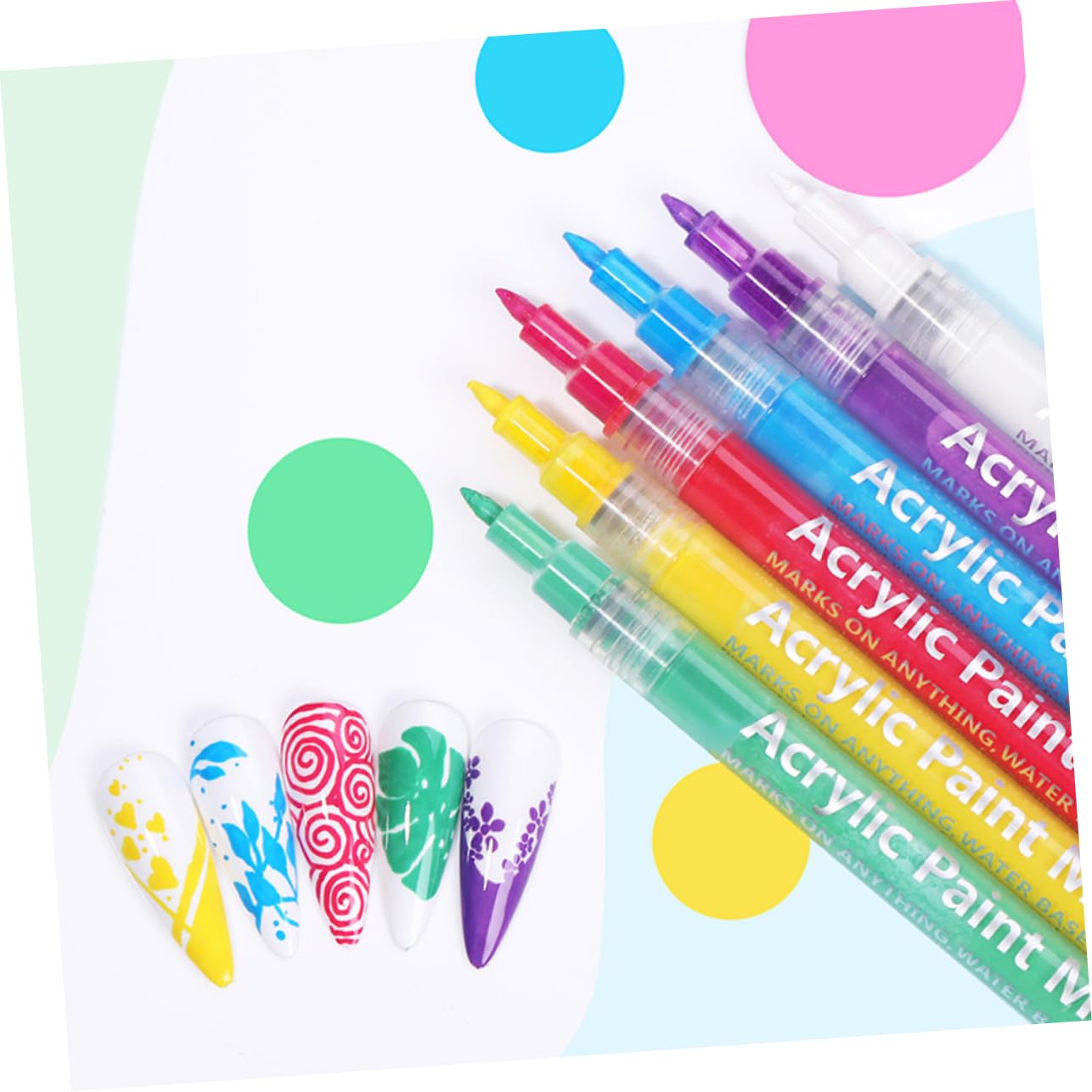 Ipetboom 10pcs Nail Art Drawing Pens Drawing Tools for Diy Nail Painting for Home and Salon Use