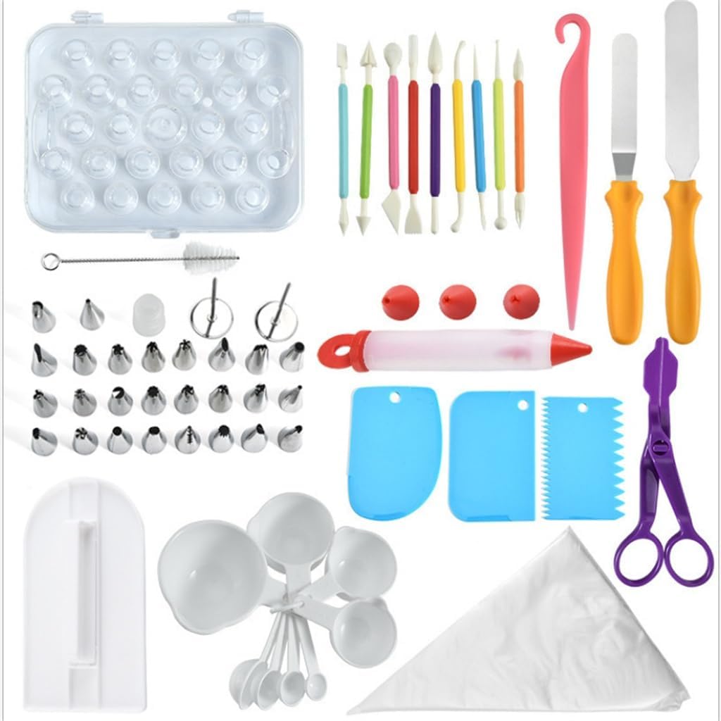 159PCS Baking Tool Cake Embossing Set Rotary Table Embossing Mouth Cream Embossing Tool Measuring Spoon