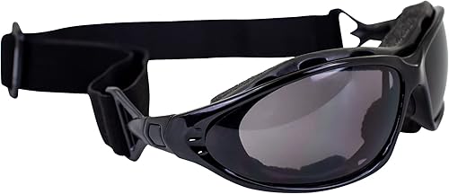 Miniatura 4 de Birdz Gafas de sol Thrasher acolchadas para motocicleta, para hombres y mujeres, convertibles a gafas, marco negro con lentes de humo inastillables