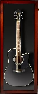 PENNZONI Acoustic Guitar Display Case - Acrylic Acoustic Guitar Case - Guitar Display Case Wall Mount Made from Hardwood Frame & Clear Acrylic - Cherry w/Black Felt