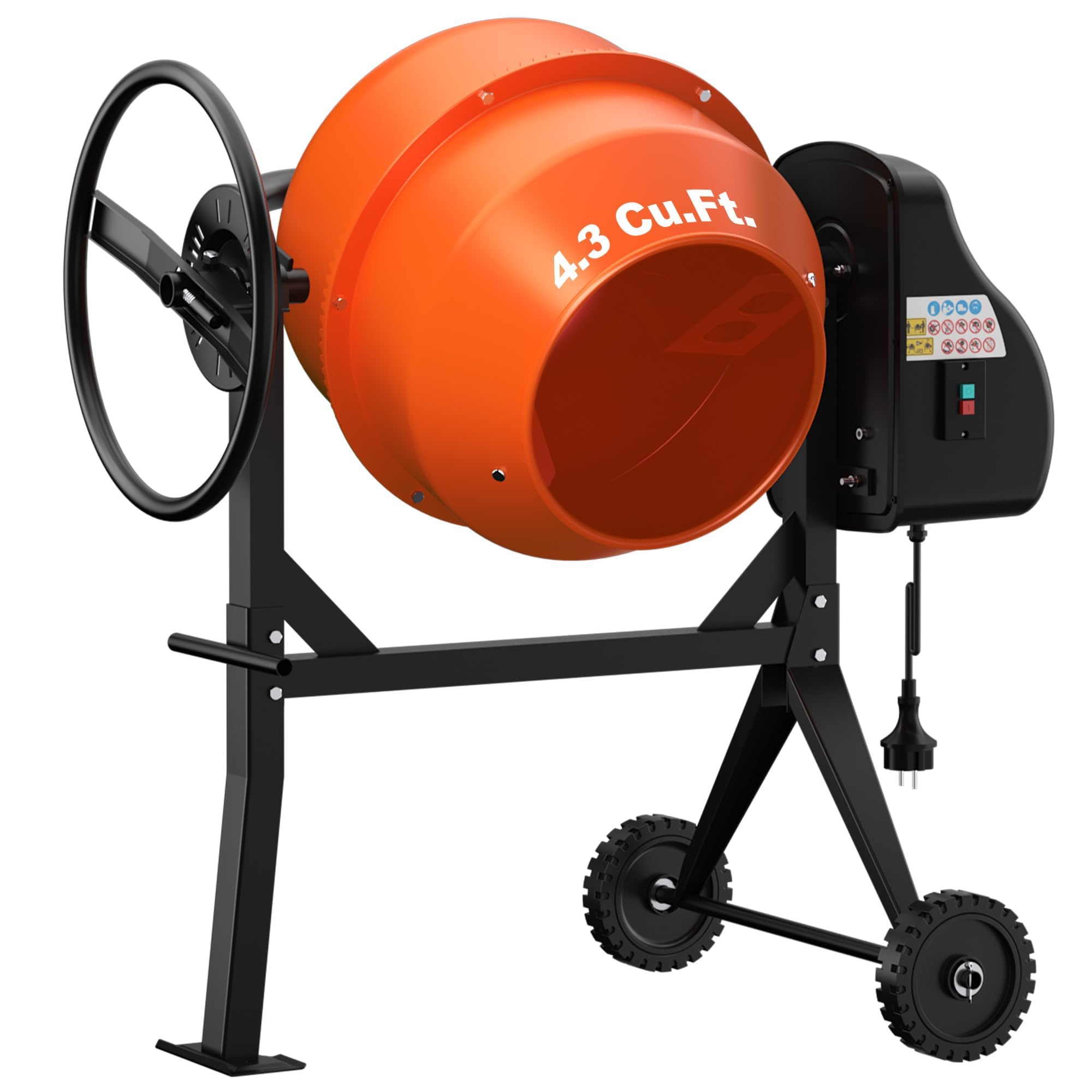Electric Cement Mixer, 4.3 Cu.Ft. 450W