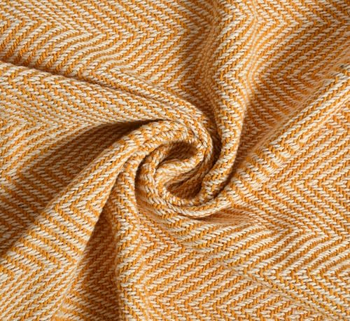 Image of Soft Throw Blanket | Used Both Indoor and Outdoor | Blanket for Living Room | Bedroom | Hall | Kids Room | Sofa and Bed or Chair Throw (Zigzag Yellow)