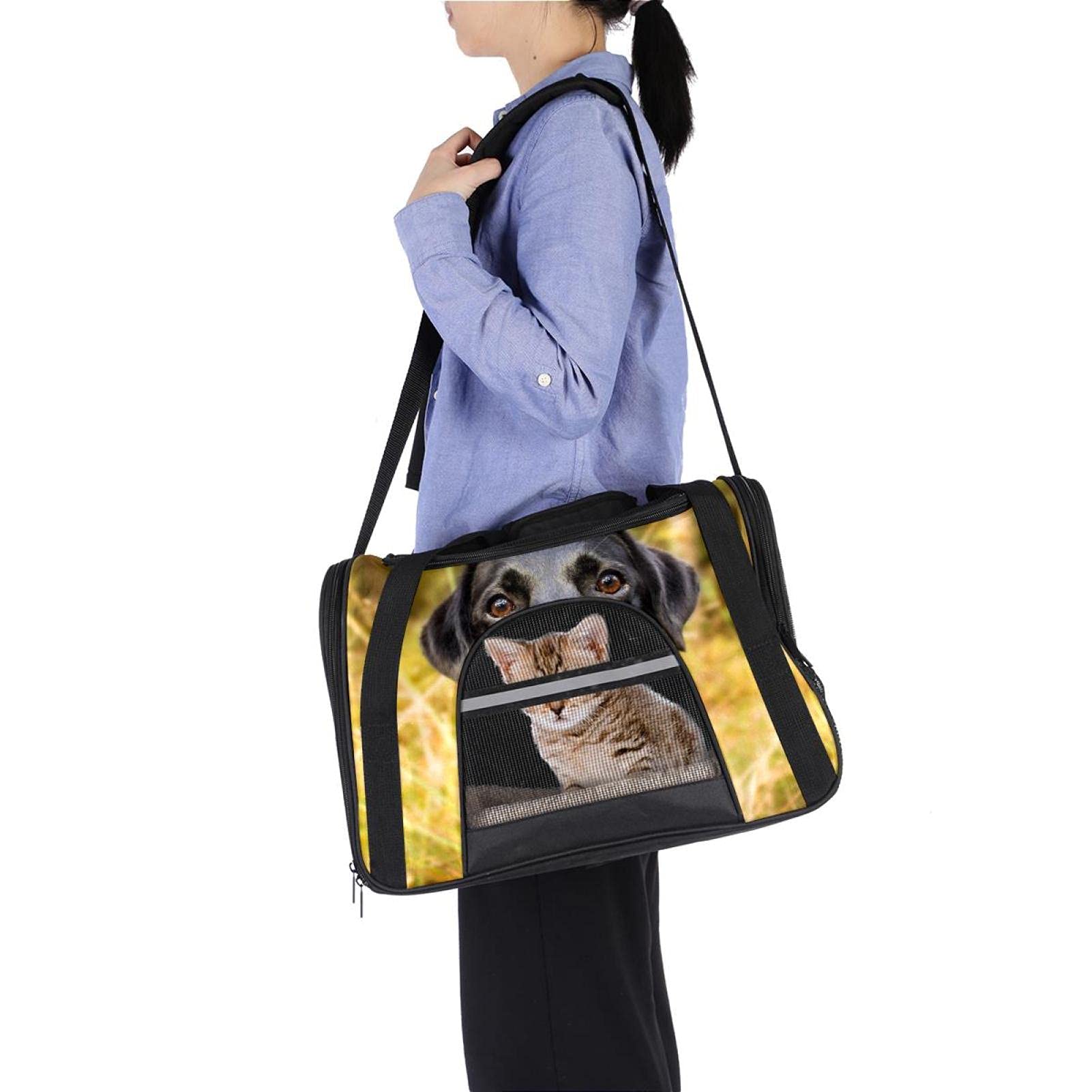 InnoBeta Labrador Retriever Tragetasche – Mit Reißverschluss, Schultergurt, 43x33x16,5 Cm, Inkl. Make-up-Tasche & Bänder
