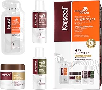 Maca essence repair Straightening Kit, 12 Weeks of Home Use Professional Straightening, Softer and Shinier Hair, All Hair Types