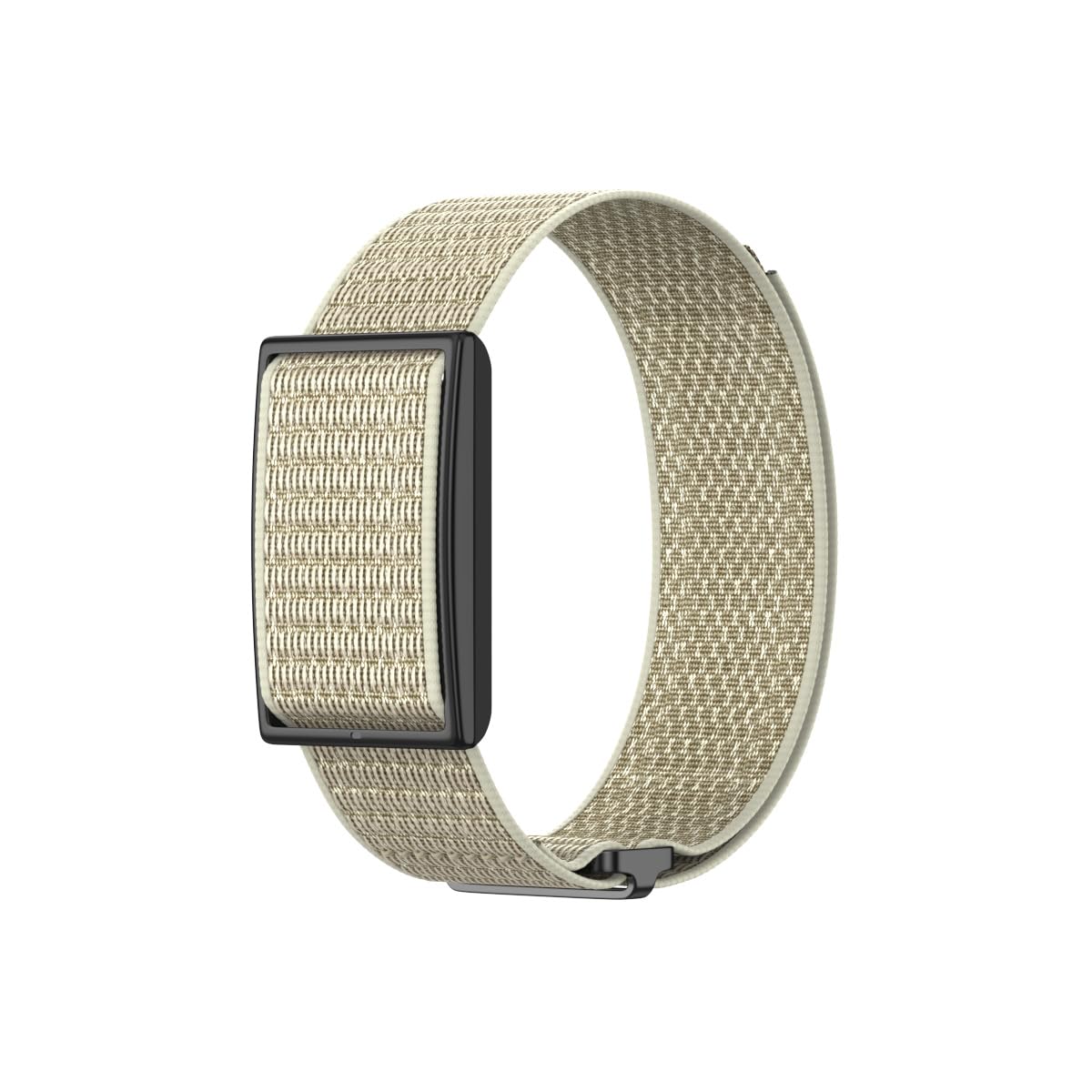 Nylon Bands Compatible with Polar Loop/Visible Armband 2.0 Straps, Hook & Loop Soft Weave Stretchy Breathable Replacement Sport Wristbands with Buckle, Fitness Bracelets, No Tracker (Beige, S)