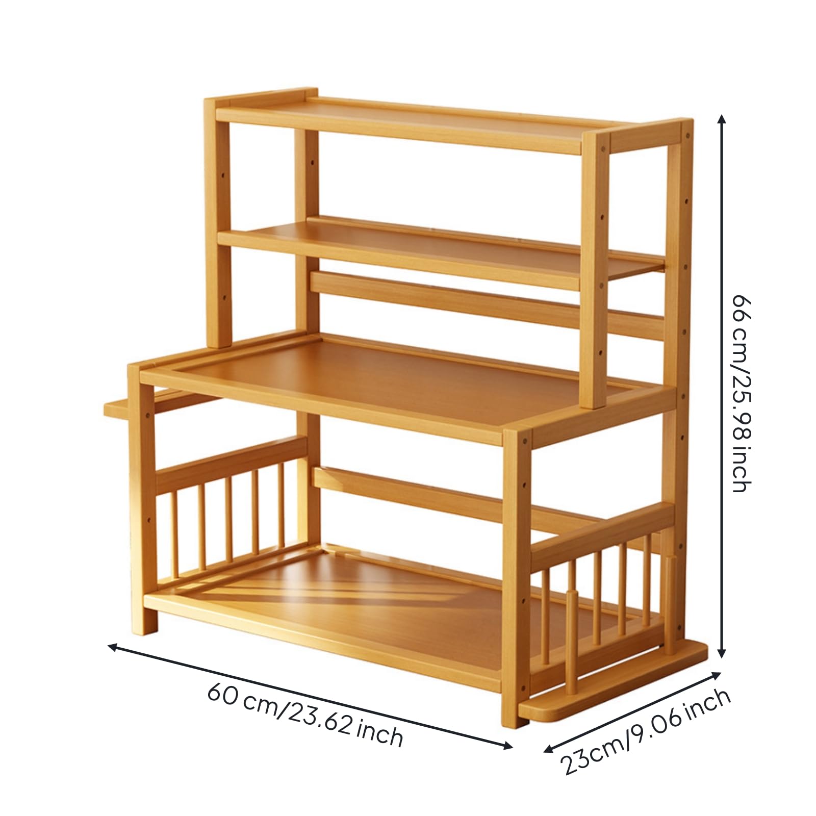 Yajuyi Scaffale da Cucina Mensola Ripiano Organizzatore Controcucina in Bambù con Struttura Aperta per Accesso E Ordine Immediati Adatto a Spazi Ridotti Piani di Lavoro Cucine Domestiche