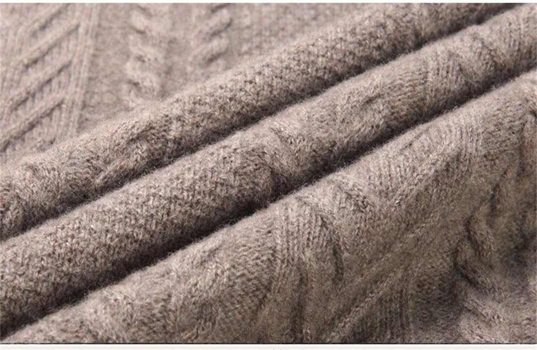 Vogrtcc Maglione A Collo Alto da Uomo in Cashmere Lavorato A Maglia A Maniche Lunghe