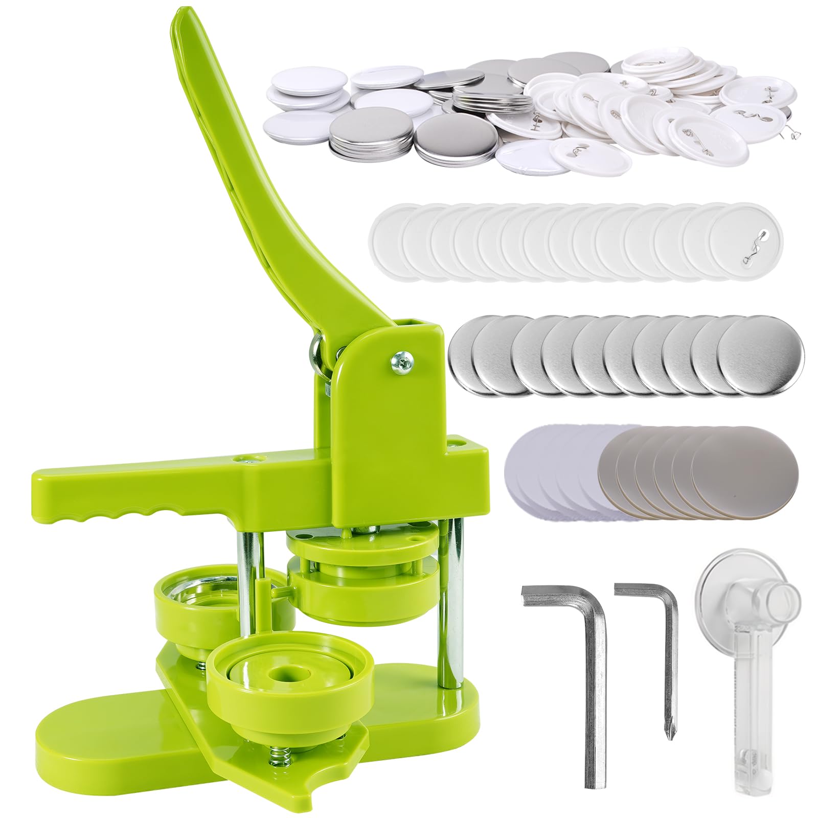 Machine à fabriquer des badges 58mm (2,25 in), kit de presse pour la fabrication de boutons avec 100 pièces de boutons et un cutter circulaire